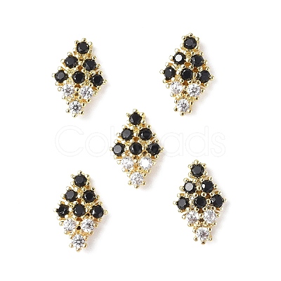 Brass Micro Pave Cubic Zirconia Cabochons KK-A174-12G-1