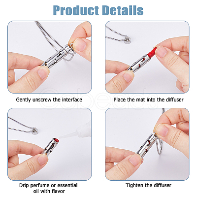 DIY Diffuser Amulet Perfume Locket Pendant Necklaces Making Kits NJEW-HS0001-21-1