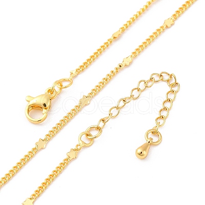 Brass Curb Chains Necklaces for Women NJEW-D302-09G-1