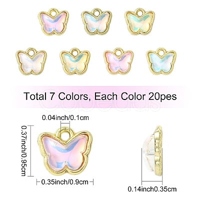 20Pcs Rack Plating Alloy Glass Charms FIND-YW0008-64A-1