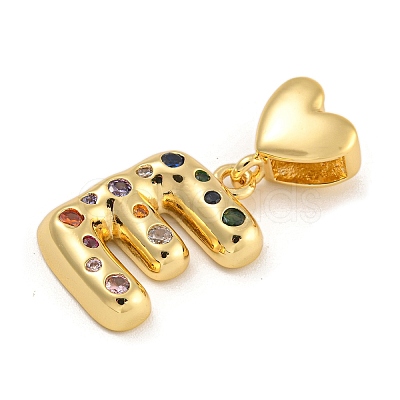 Brass Micro Pave Colorful Cubic Zirconia Pendants KK-P281-01G-E-1