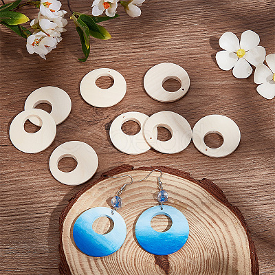 50Pcs Wood Pendants WOOD-GA0001-46-1