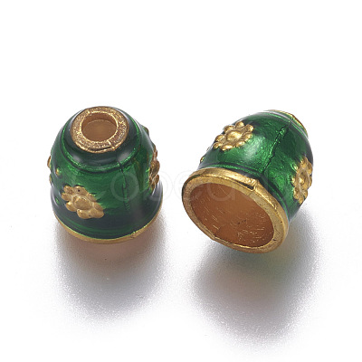 Apetalous Alloy Enamel Bead Caps PALLOY-F227-01G-02-1