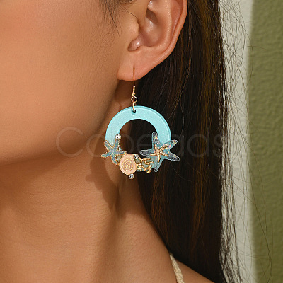Alloy Enamel Dangle Earrings WGF042D-01-1