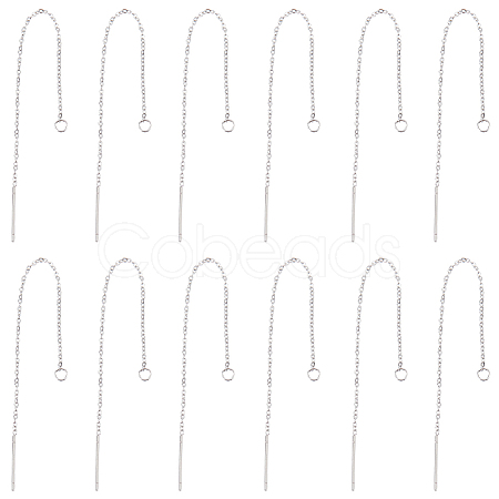 SUNNYCLUE 30 Pairs 304 Stainless Steel Chain Stud Earring Findings STAS-SC0006-55-1