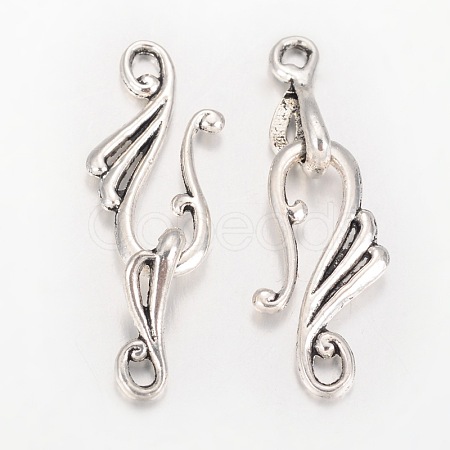 Tibetan Style S-Hook Clasps PALLOY-I112-02AS-1
