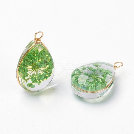 Inner Flower Glass Pendants GLAA-K036-C01-NF-1