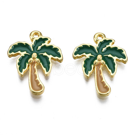 Alloy Enamel Pendants X-PALLOY-T075-55G-RS-1