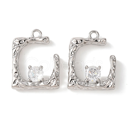 Brass Micro Pave Cubic Zirconia Pendants KK-A295-02B-P-1