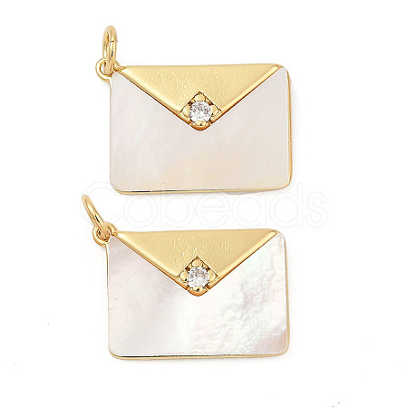 Brass Micro Pave Cubic Zirconia Pendants KK-U058-19G-1