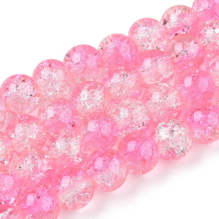 Baking Paint Crackle Glass Bead Strands CCG-S001-8mm-09-A-1