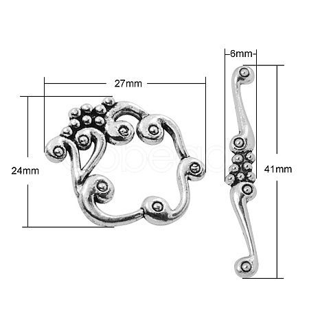 Alloy Toggle Clasps PALLOY-2152-AS-NR-1