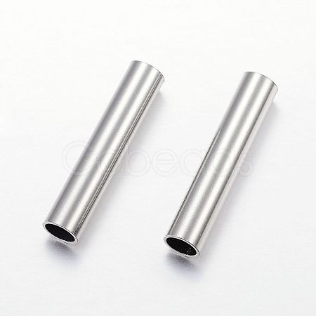 Tarnish Resistant 304 Stainless Steel Tube Beads STAS-P128-09-1