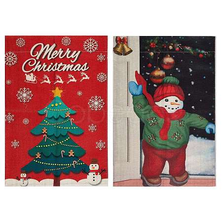 2Pcs 2 Styles Garden Flag AJEW-SZ0001-72A-1