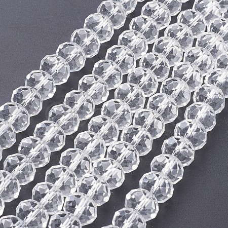 Faceted Rondelle Handmade Glass Beads X-GS011-01-1