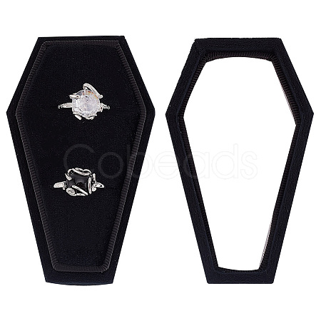 Halloween Theme Coffin Shaped Velvet Finger Ring Boxes VBOX-WH0015-01A-1