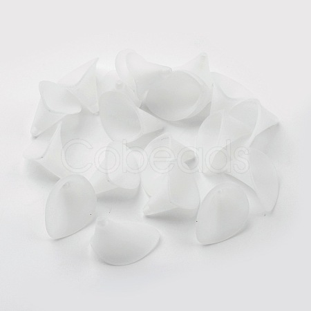 Frosted Acrylic Calla Lily Flower Beads for Chunky Necklace Jewelry X-PAF011Y-1-1