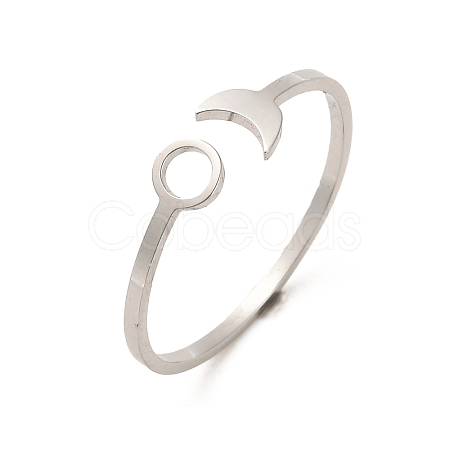 Non-Tarnish 304 Stainless Steel Open Cuff Rings RJEW-Q808-01C-P-1