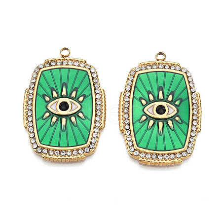 Ion Plating(IP) 304 Stainless Steel Evil Eye Enamel Pendants STAS-N107-04B-G-1