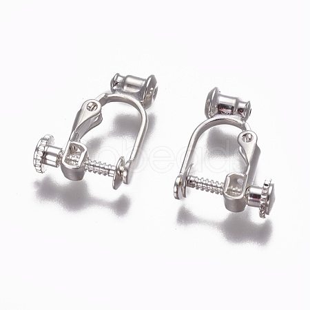 Brass Screw Clip-on Earring Converters Findings KK-F785-04S-1