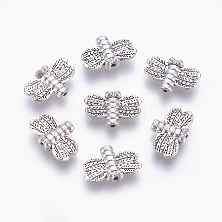 Tibetan Style Alloy Dragonfly Beads X-TIBEP-GC191-AS-NR-1