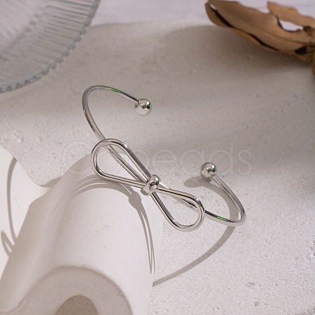 304 Stainless Steel Open Cuff Bangles KW3611-2-1