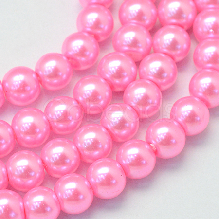 Baking Paint Pearlized Glass Pearl Round Bead Strands HY-Q003-6mm-68-1