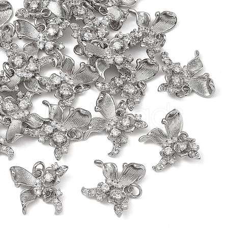 SHEGRACE Brass Pave Clear Cubic Zirconia Pendants XGRQ4D807-657P-1