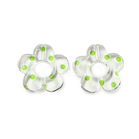 Transparent Printed Acrylic Beads OACR-H124-05A-03-1