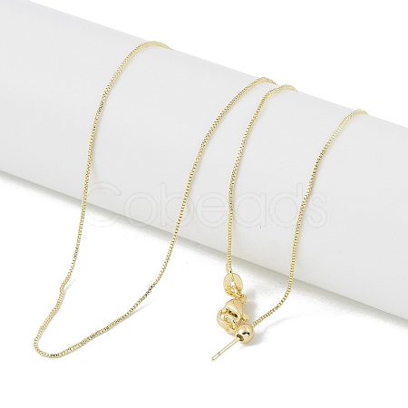 Brass Box Chain Adjustable Slider Necklaces for Women NJEW-U008-05G-1