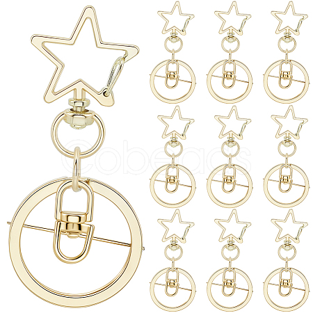 18Pcs Alloy Swivel Keychain Clasps KEYC-SP0001-48A-G-1