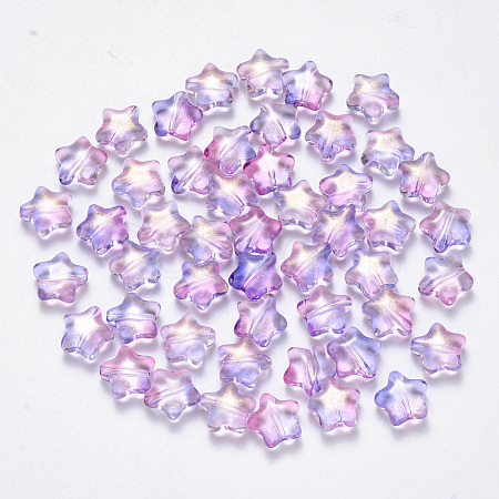 Spray Painted Glass Beads GLAA-R211-04-E02-1