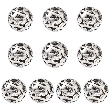 Tibetan Style Hollow Alloy Beads TIBEB-YW0001-11AS-1