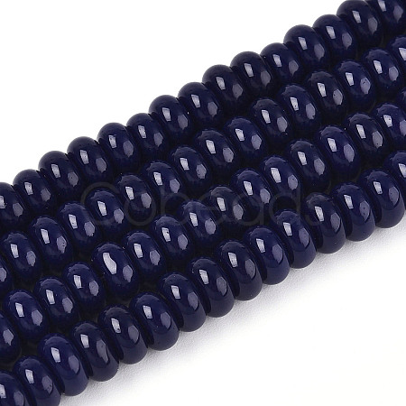 Opaque Solid Color Glass Beads Strands GLAA-ZX008-6mm-18P-1