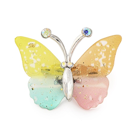 Butterfly Transparent Resin Brooch JEWB-M047-01A-1
