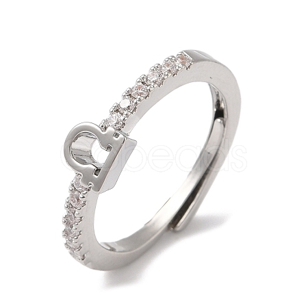 Rack Plating Brass Clear Cubic Zirconia Constellation Adjustable Rings for Women RJEW-S407-08P-08-1