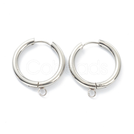 Tarnish Resistant 201 Stainless Steel Huggie Hoop Earring Findings STAS-P283-01K-P-1