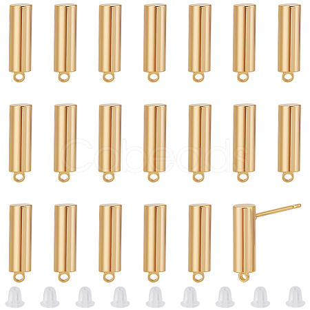 20Pcs Brass Stud Earrings Findings KK-SC0006-04-1