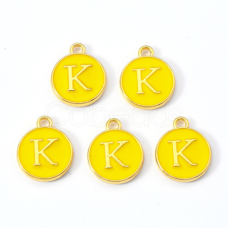 Golden Plated Alloy Enamel Charms X-ENAM-S118-09K-1