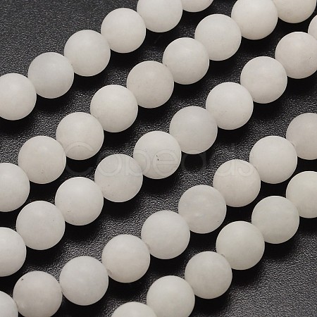 Natural White Jade Beads Strands G-D671-8mm-1