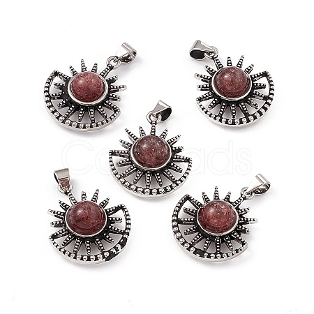Natural Strawberry Quartz Pendants KK-A173-08AS-02-1