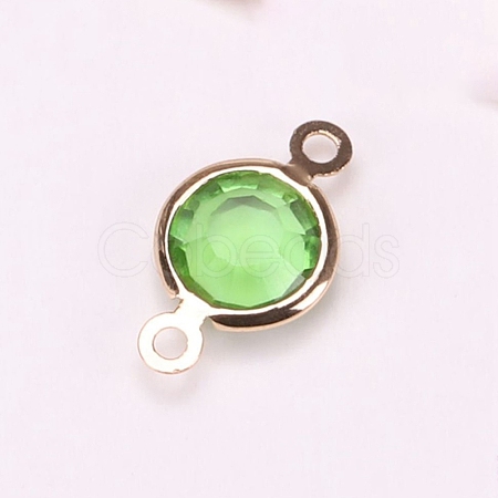 Brass Pave Glass Connector Charms FIND-WH0420-93KCG-07-1