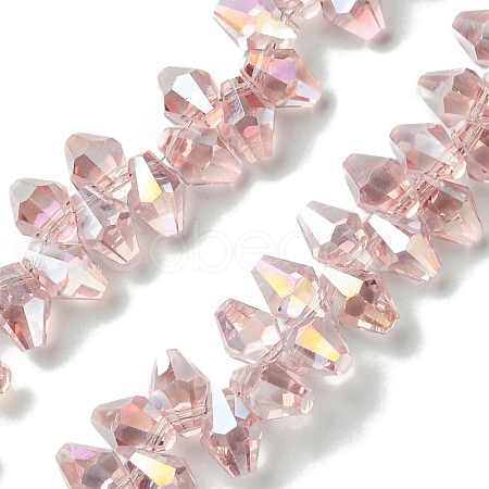 Transparent Electroplate Glass Beads Strands GLAA-K064-06A-AB03-1