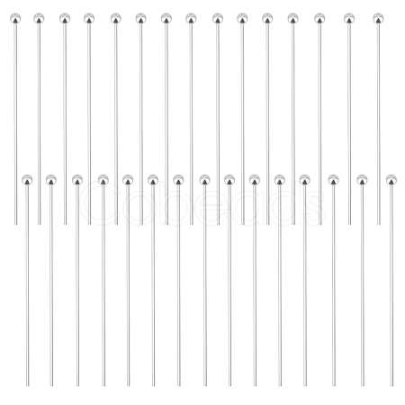 30Pcs 925 Sterling Silver Ball Head Pins STER-BBC0005-96B-1