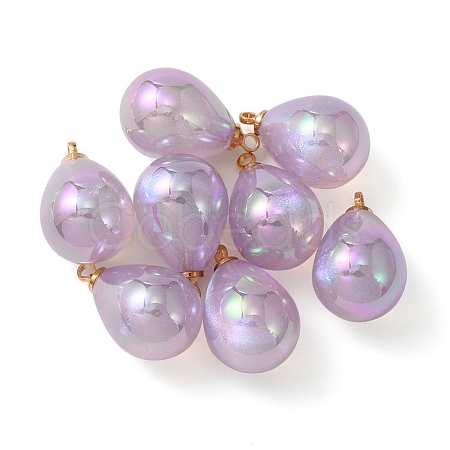 8Pcs UV Plating Acrylic Pendants FIND-YW0002-04G-1