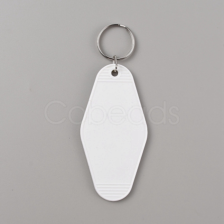 Plastic Blank Motel Keychain KEYC-WH0034-35G-1