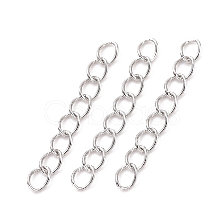 304 Stainless Steel Curb Chains Extender STAS-WH0032-02B-P-1