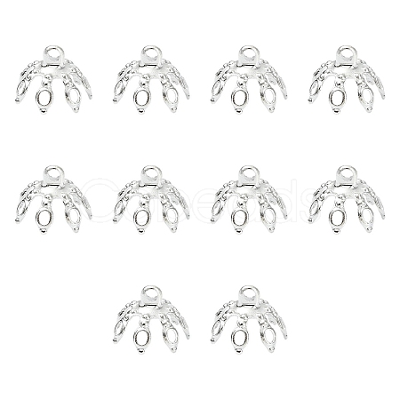 20Pcs Brass Bead Cap Pendant Bails KK-YW0003-45S-1