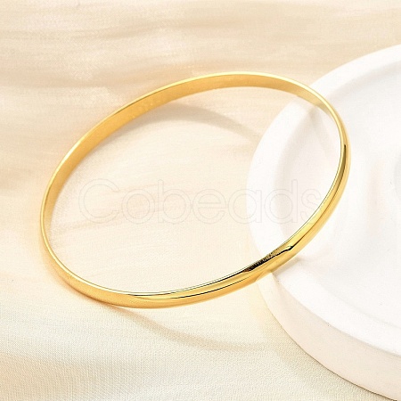 304 Stainless Steel Plain Bangles for Women BJEW-V004-02A-G-1