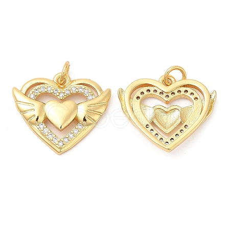 Brass Micro Pave Cubic Zirconia Pendants KK-P236-20G-1